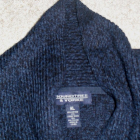 Roundtree & Yorke $89 Mens Navy Blue Button Down Collared Sweater sz. XL New - Picture 3 of 4